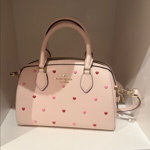 Kate Spade Light Pink Satchel with Heart Accents